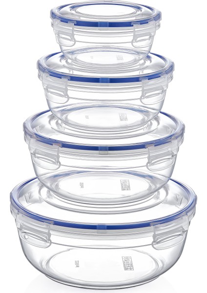 4'lü Contalı Yuvarlak Saklama Set