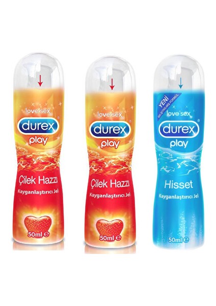 Çilek Aromalı 50 ml X2 Adet + Durex Play Su Bazlı 50 ml