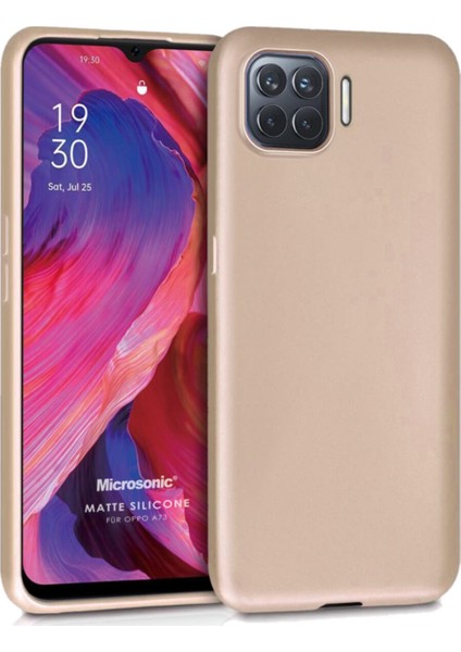 Oppo A73 Mat Silikon Kılıf Gold