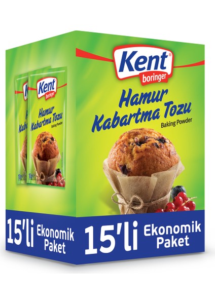 Kent Boringer Hamur Kabartma Tozu 10 gr x 15'li