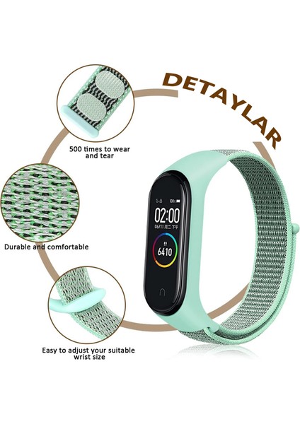 Xiaomi Mi Band 5 Hasır Örme Kayış Lacivert-Sarı - Ky4 fiyatları