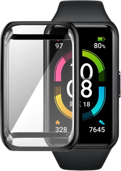 Honor Band 6 Önü Kapalı Tasarım Yumuşak Silikon Kılıf