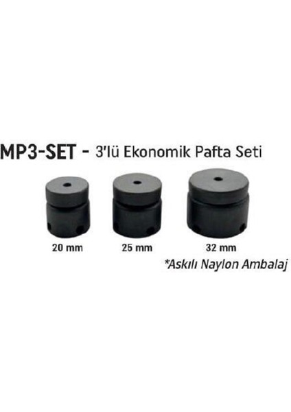 Ekonomik Pafta Seti 3 Lü Set 20-25-32 mm