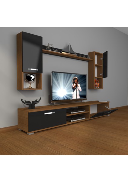 Eko 5da Mdf DVD Tv Ünitesi Tv Sehpası Ceviz Siyah fiyatları