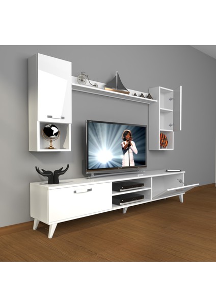 Eko 5da Mdf DVD Retro Tv Ünitesi Tv Sehpası Parlak Beyaz fiyatları
