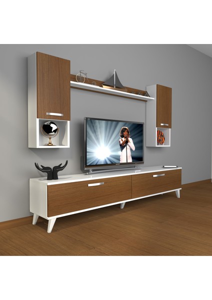 Eko 5da Mdf Std Retro Tv Ünitesi Tv Sehpası Beyaz Ceviz