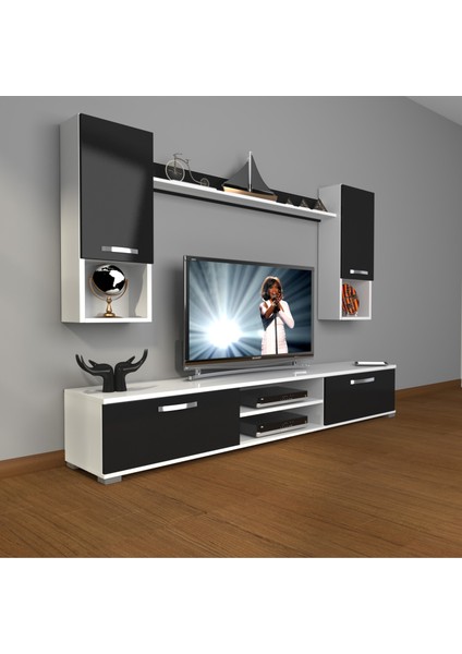 Eko 5da Slm DVD Tv Ünitesi Tv Sehpası Beyaz Siyah