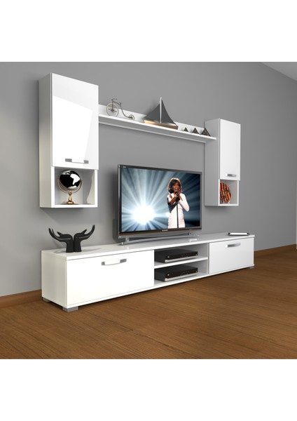 Eko 5da Slm DVD Tv Ünitesi Tv Sehpası Parlak Beyaz