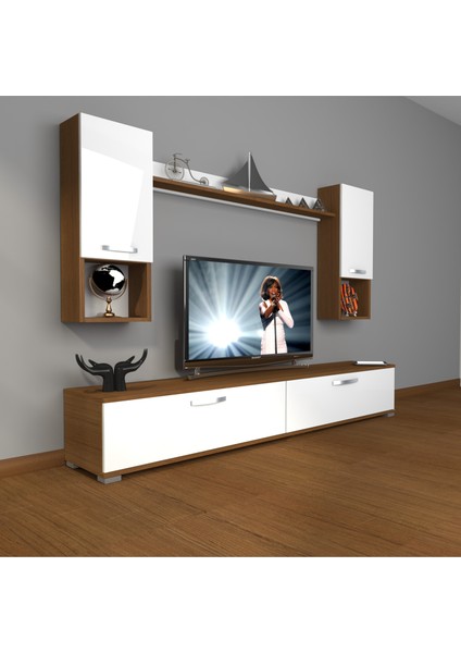 Eko 5da Slm Std Tv Ünitesi Tv Sehpası Ceviz Beyaz