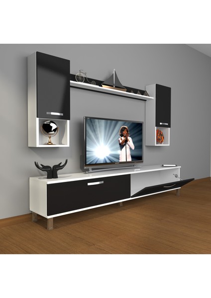Eko 5da Slm Std Krom Ayaklı Tv Ünitesi Tv Sehpası Beyaz Siyah fiyatları