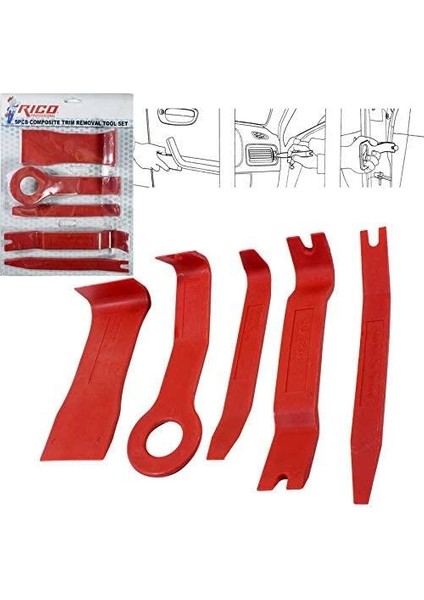 RC1301 5 Parça Pvc Döşeme ve Trim Sökme Seti