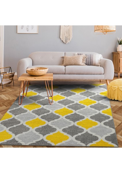 Galaksi Home  Fi serisi Geometrik Modern halı Spor Halı Salon Mutfak Oturma Odası F079Yellow