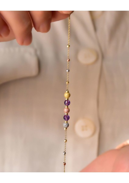 925 Ayar Gümüş Mor Taşlı Sim Dorika Kadın Bileklik fırsatları