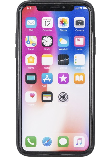 Apple iPhone x Açık Pembe Deri Arka Telefon Kılıfı
