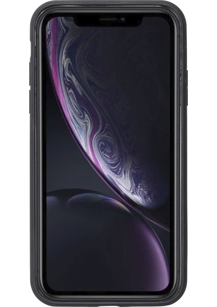 Apple iPhone Xr Siyah Deri Arka Telefon Kılıfı