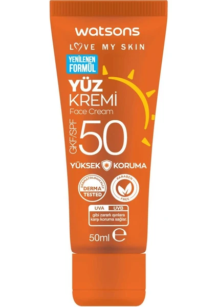 Yüz Bölgesi Için Spf 50 Güneş Kremi 50 ml