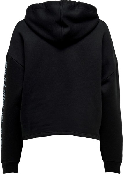 Kapüşon Yaka Siyah Kadın Sweatshirt