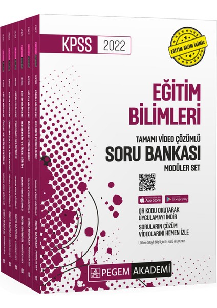 2022 KPSS Eğitim Bilimleri Tamamı Video Çözümlü Soru Bankası Modüler Seti - 6 Kitap