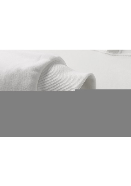 Muhammed Ali Damla Baskılı Beyaz Erkek Örme Kapşonlu Sweatshirt Uzun Kol modelleri