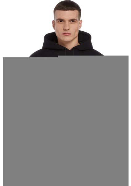 Deliler Fatihin Fermani Baskılı Siyah Erkek Örme Kapşonlu Sweatshirt Uzun Kol