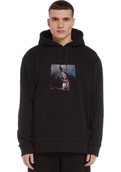 Black Veil Brides Chains metal Baskılı Siyah Erkek Örme Kapşonlu Sweatshirt Uzun Kol