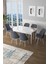 Concept Canisa Zen Serisi Mdf Açılabilir Beyaz Mutfak Masası Takımı+6 Füme Sandalye 1