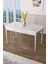 Concept Canisa Zen Serisi Mdf Açılabilir Beyaz Mermer Desenli Mutfak Masası Takımı+4 Füme Sandalye 3