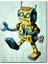 Cakatablo Ahşap Tablo Retro Robot Toy Figürü Ahşap Zeninde Görseli 1