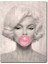 Cakatablo Ahşap Tablo Pembe Sakızlı Marilyn Monroe Ahşap Zeminde Görseli 1