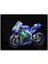 Cakatablo Ahşap Tablo Yamaha Eneos Mavi Yarış Motorsikleti Karanlık Arkaplan 1