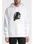 Leon The Professional Mathilda Sevginin Gücü Baskılı Beyaz Erkek Örme Kapşonlu Sweatshirt Uzun Kol 1