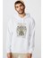 Rick Darvin Anatomi Baskılı Beyaz Erkek Örme Kapşonlu Sweatshirt Uzun Kol 1