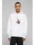Gitar Art Baskılı Beyaz Erkek Örme Kapşonlu Sweatshirt Uzun Kol 1