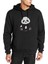 Panda Baskılı Siyah Erkek Örme Kapşonlu Sweatshirt Uzun Kol 1