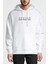 Sekiro Shadows Die Twice Logo Baskılı Beyaz Erkek Örme Kapşonlu Sweatshirt Uzun Kol 1
