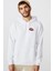 Kırmızı Araba Tosbağa Baskılı Beyaz Erkek Örme Kapşonlu Sweatshirt Uzun Kol 1