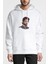 La Case De Papel Profesör Baskılı Beyaz Erkek Örme Kapşonlu Sweatshirt Uzun Kol 1