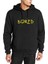Sherlock Bored Baskılı Siyah Erkek Örme Kapşonlu Sweatshirt Uzun Kol 1