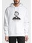 Edgar Allan Poe Baskılı Beyaz Erkek Örme Kapşonlu Sweatshirt Uzun Kol 1