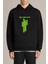Billie Eilish Baskılı Siyah Erkek Örme Kapşonlu Sweatshirt Uzun Kol 1