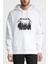 Metallica Grup Baskılı Beyaz Erkek Örme Kapşonlu Sweatshirt Uzun Kol 1