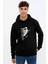 Sherlock Sherlock & Face Baskılı Siyah Erkek Örme Kapşonlu Sweatshirt Uzun Kol 1