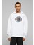Motosiklet Live To Ride Baskılı Beyaz Erkek Örme Kapşonlu Sweatshirt Uzun Kol 1