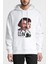 Mathilda & Leon Sevginin Gücü The Baskılı Beyaz Erkek Örme Kapşonlu Sweatshirt Uzun Kol 1