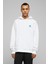 Flower Aqua Bebek Duşu Mavi Gerbera Baskılı Beyaz Erkek Örme Kapşonlu Sweatshirt Uzun Kol 1