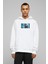 Underswap Sans Baskılı Beyaz Erkek Örme Kapşonlu Sweatshirt Uzun Kol 1