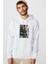 Newt Maze Runner Baskılı Beyaz Erkek Örme Kapşonlu Sweatshirt Uzun Kol 1