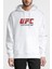 Ufc Ultimate Fighting Championship Logo Baskılı Beyaz Erkek Örme Kapşonlu Sweatshirt Uzun Kol 1