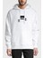 Jeep Baskılı Beyaz Erkek Örme Kapşonlu Sweatshirt Uzun Kol 1