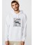 Arctic Monkeys Songs Baskılı Beyaz Erkek Örme Kapşonlu Sweatshirt Uzun Kol 1